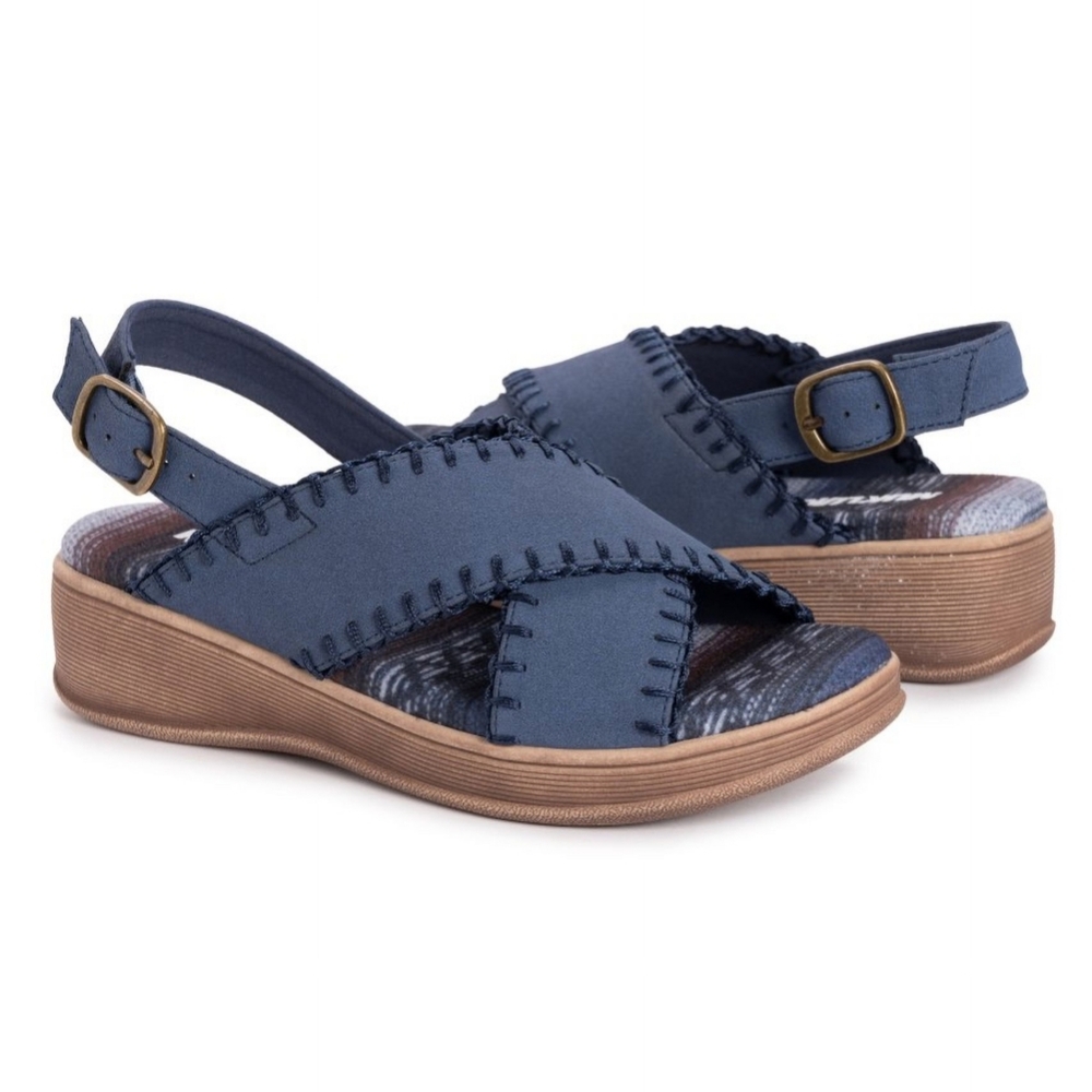 MUK LUKS Women's City Highrise Sandals Blue size 8.5‎